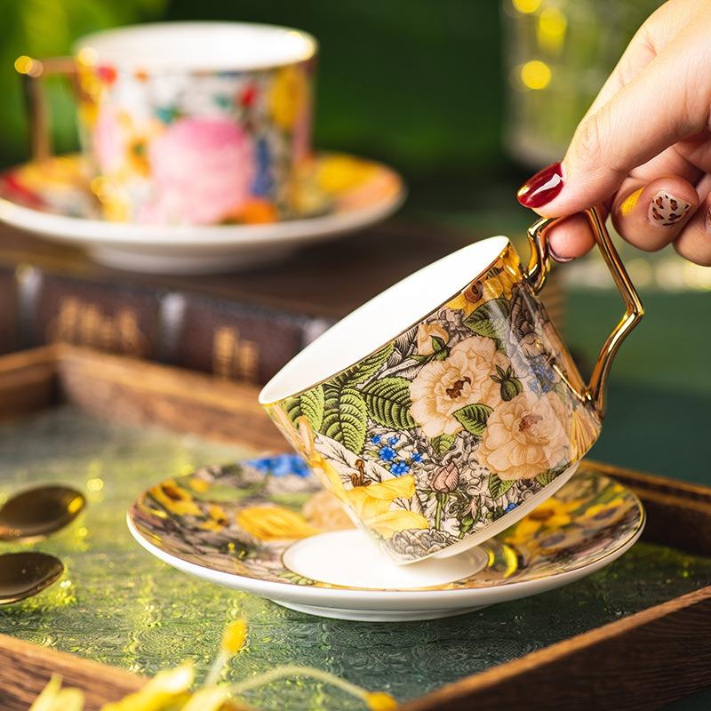 Huayun Jinyuan coffee cup ceramic mug high value water cup household afternoon tea cup gift box