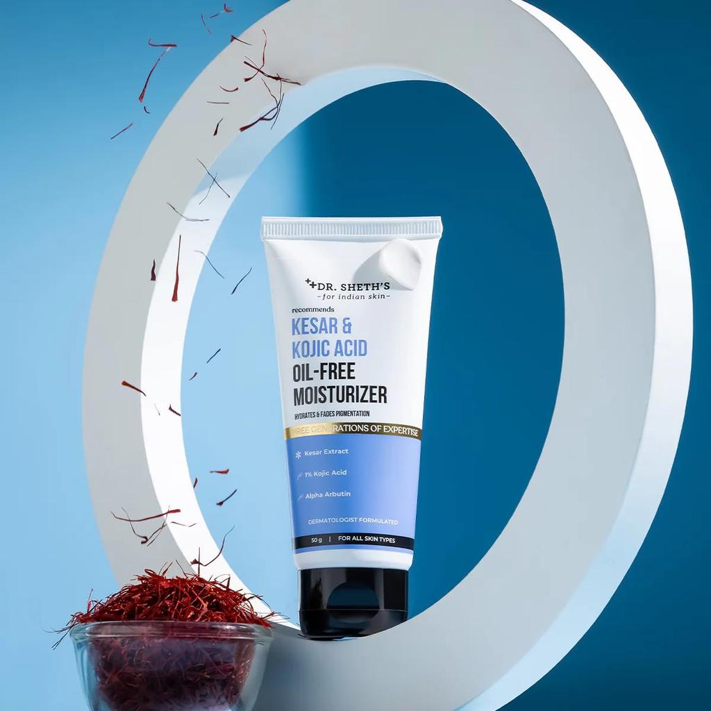 Dr. Sheth's Kesar & Kojic Acid Oil-Free Moisturizer 50 G Pack for Bright Hydrated Skin