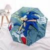 1pc Sonic Artwork Automatic Folding Umbrella - Compact 8-Rib Design, Durable Plastic & Iron, Daily Use F104047