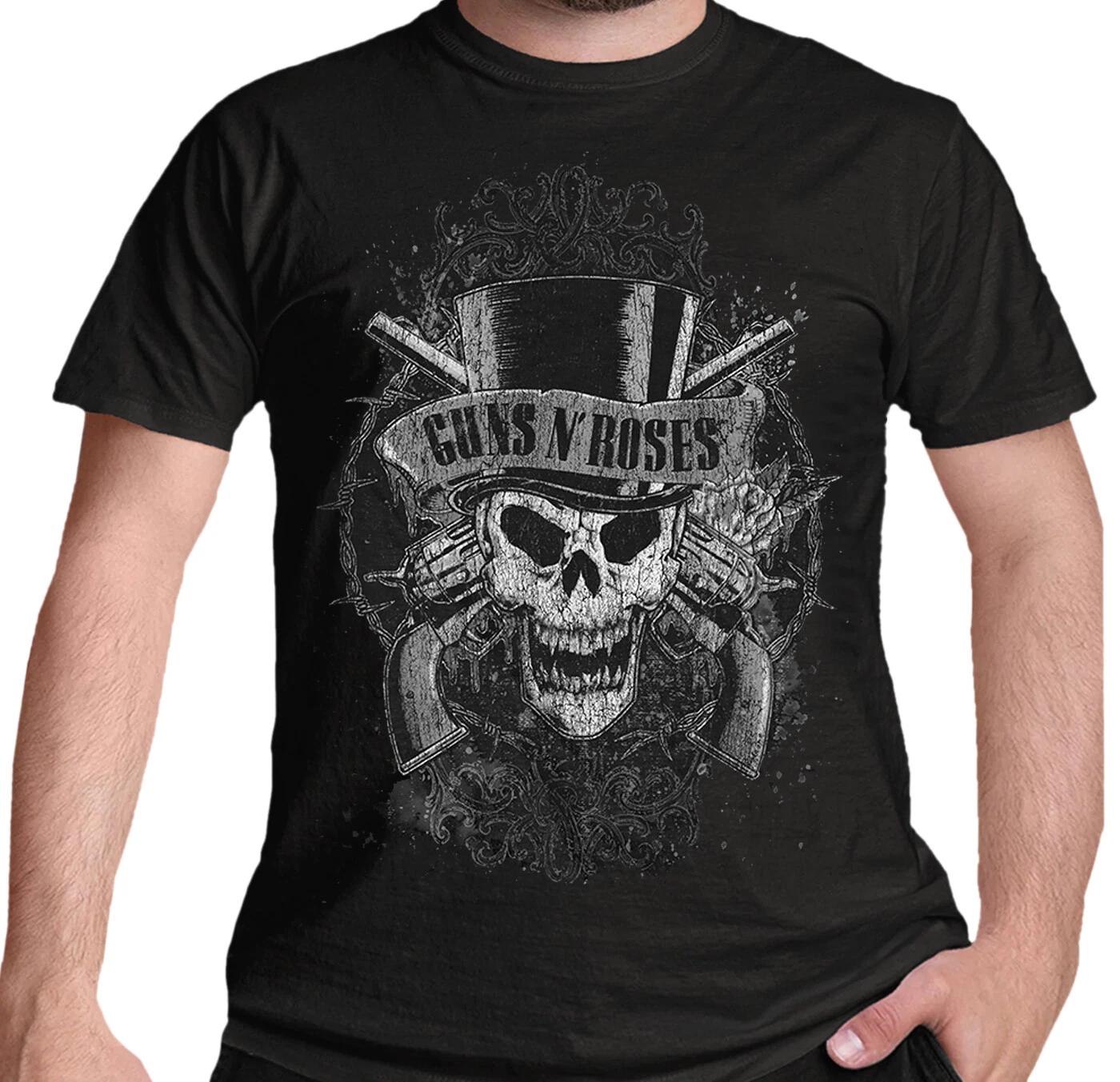 Guns N Roses Faded Skull T Shirt Official Appetite For Destruction Slash New 2XL