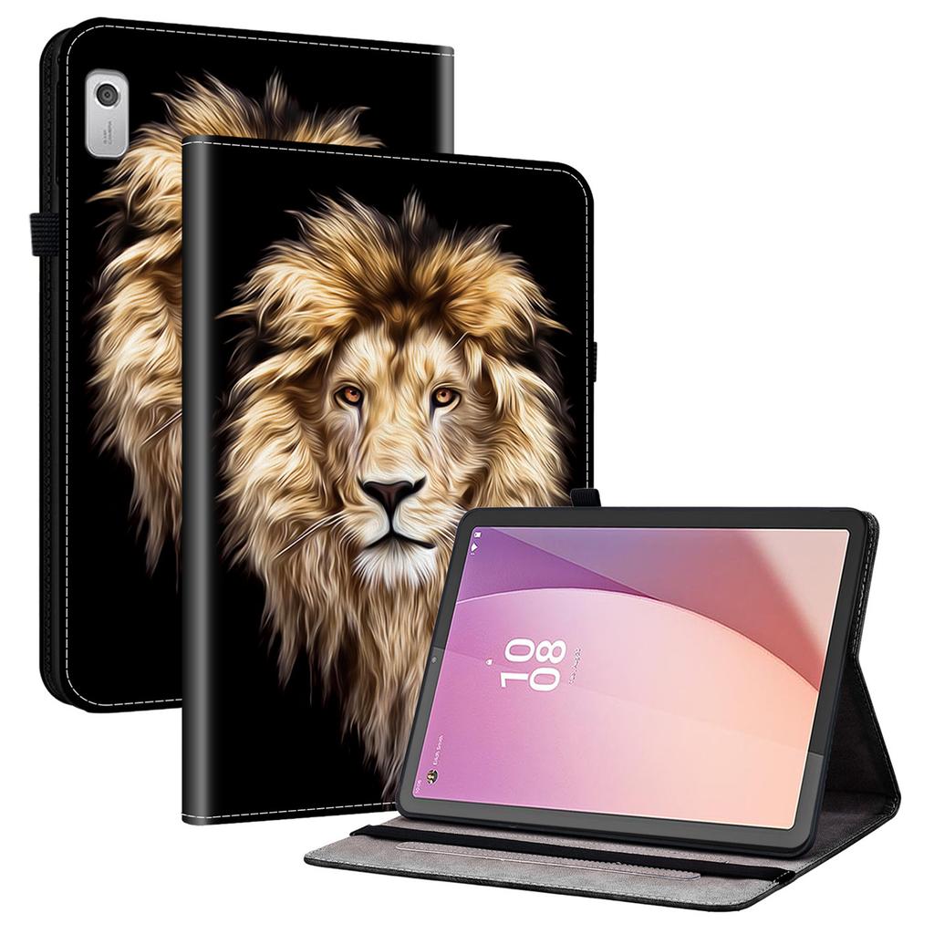 Pro Lenovo Tab M9 Kožené pouzdro Vzor Tištěný Stojánek Kryt na tablet se sloty na karty