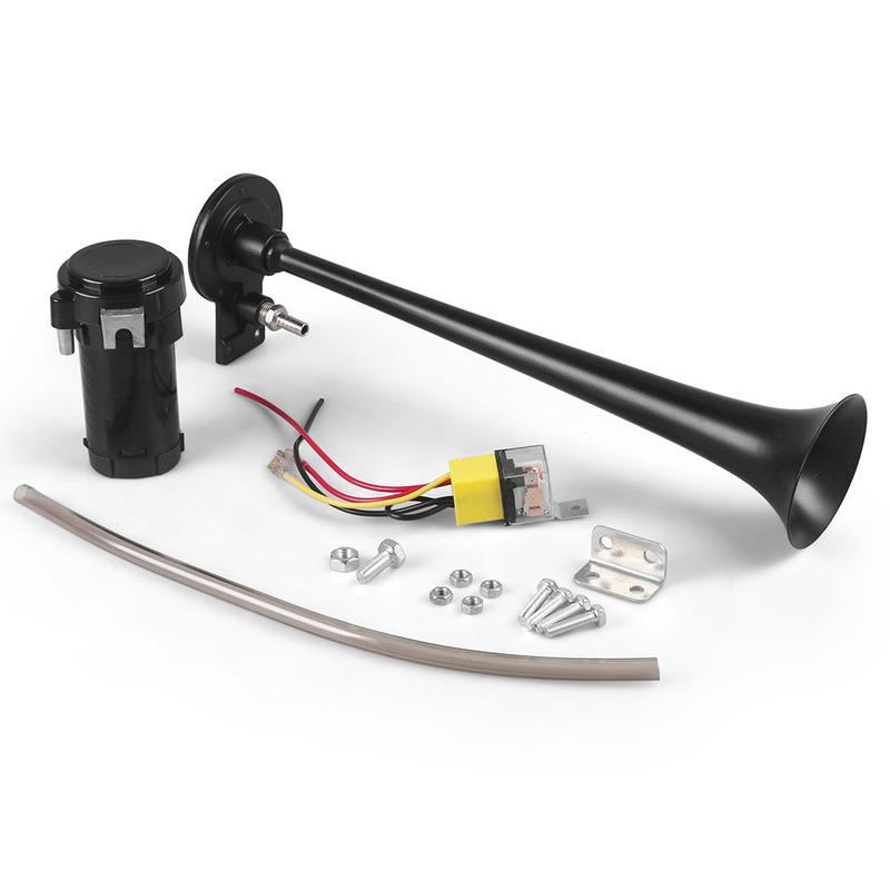 Tromba per Auto Camion 12V Trombetta Segnale Sonoro Tromba ad Aria Tweeter Super Forte Metallo Universale Singolo Compressore 180 Hertz Moto Barca