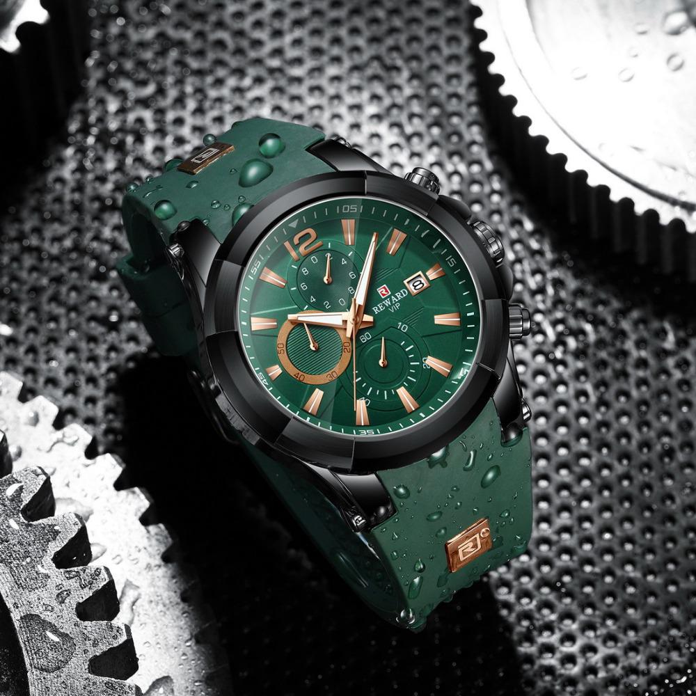 RORIOS Orologio Uomo Cronografo Al Quarzo - Quadrante Luminoso 47mm, Cinturino In Silicone, Calendario, Resistente All'Acqua 30m - Regalo Con Scatola