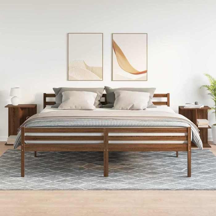 VidaXL Bedside Tables 2 Pcs Brown Oak Engineered Wood, Nightstand, Bed Table, End Table, Bed Cabinet, 858663