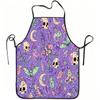 1pc Gothic Apron with Skull Bat Potion Crystal Snake Print - Adjustable Waistband, Durable Easy-Clean Polyester Suitable for Kitchen Cooking, Gardenin