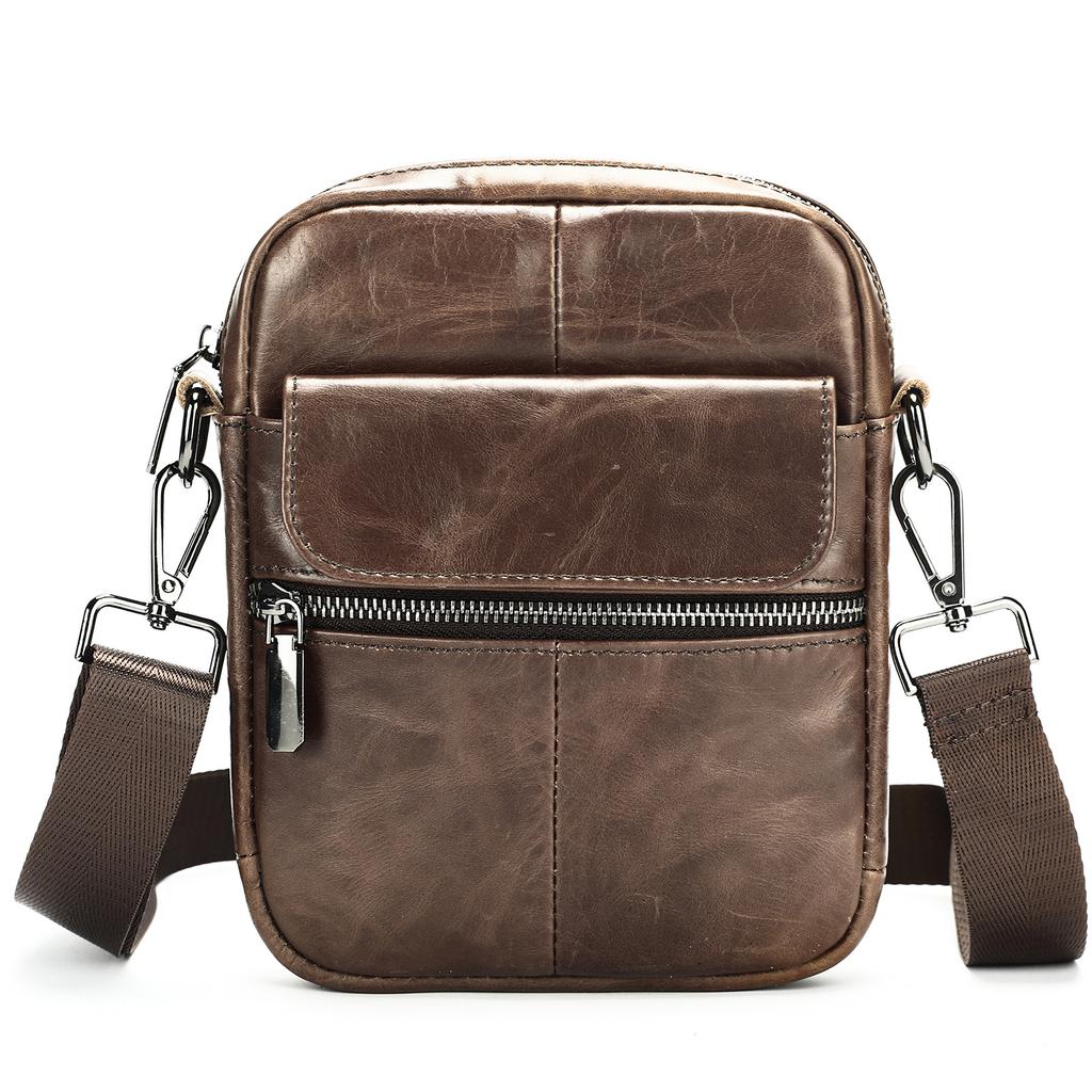Męskie Torby Crossbody na Ramię ze Skóry Naturalnej Wysokiej Jakości Modna Torba Kurierska dla Biznesmena Torby Skórzane