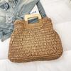 Elegant Female Square Shopper Totes Summer High-quality Straw Bag Women's Designer Large Capacity Handbag Woven Travel Beach Bag