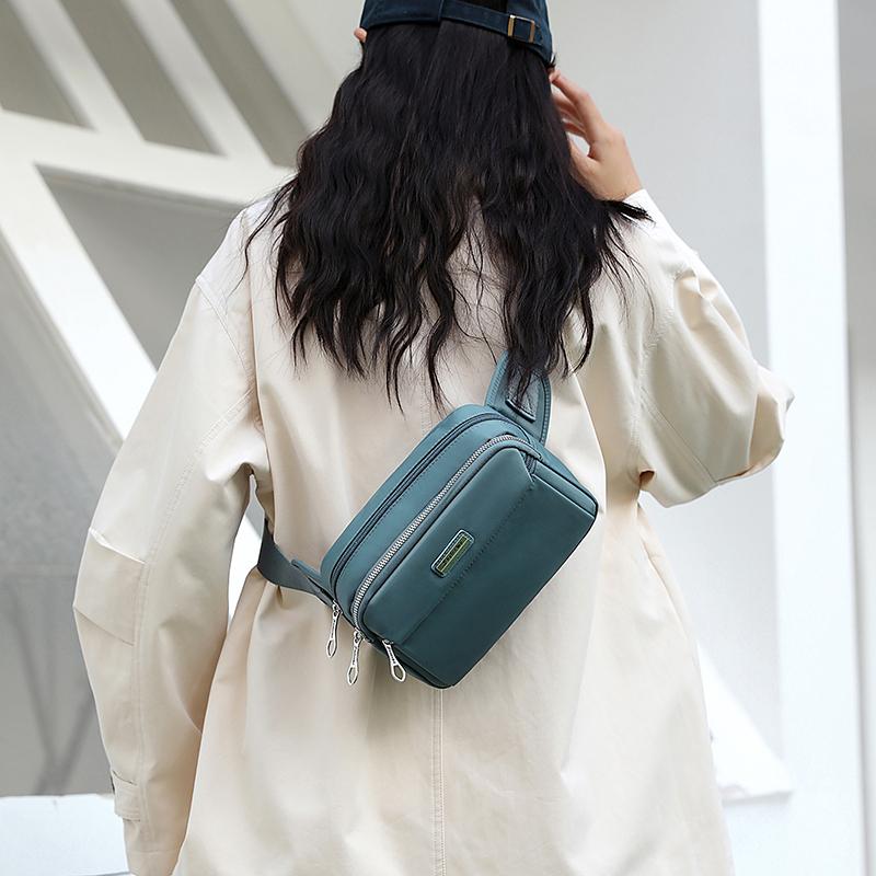 Chest Bag Women's Nylon Solid Color Small Bag Crossbody Bag Waist Bag