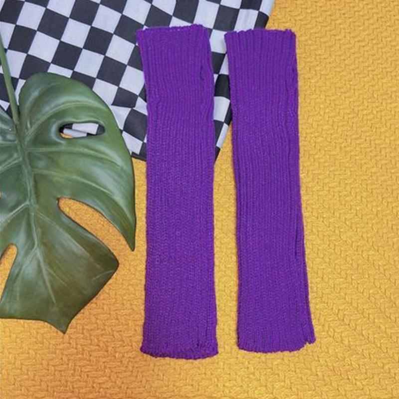 Long Fingerless Gloves for Women Winter Warm Stretchy Arm Warmer Knit Mittens with Thumbhole for Writing Texting