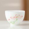 Ice Jade Porcelain Hand Painted Teacup Master Cup Tea Tasting Cup Handmade Flower Rhyme Single Cup Home Office Kung Fu Teacup
