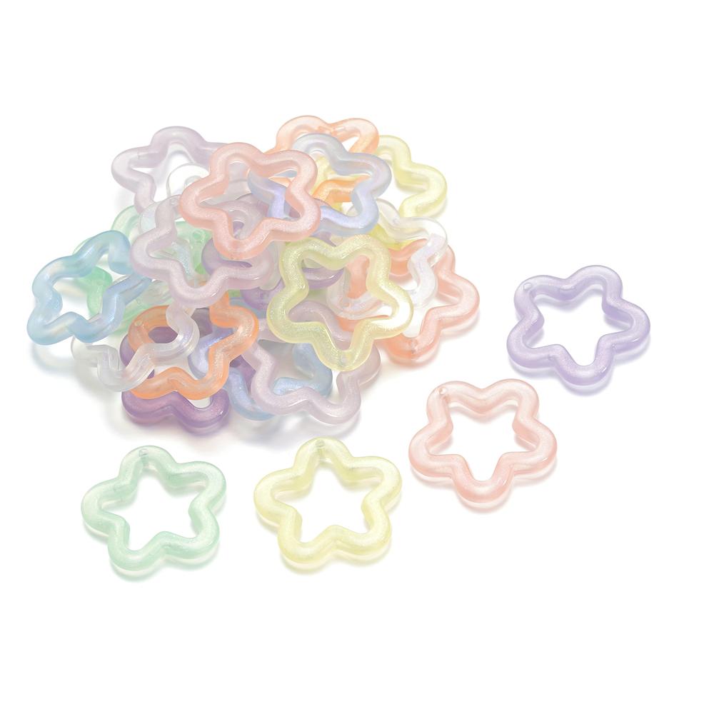 10Pcs/Lot Colorful Acrylic Five-Pointed Star Loose Pendent For DIY Necklace Bracelet Jewelry Making Accessories Supplies