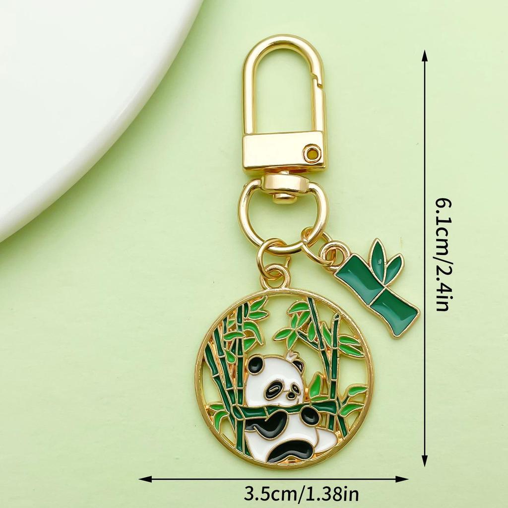 Adorable National Treasure Panda Metal Keychain – Cute & Quirky Cartoon Dāi Méng Panda Keyring Pendant for Men, Women, & Bag Charms.