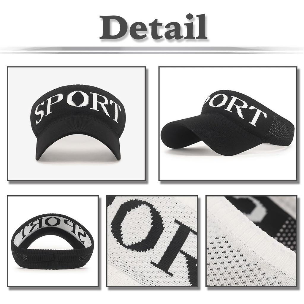 Plain Mesh Visor Cap Hat for CA810 [White Fang] Outdoors, Walking, Fishing, Golf, Women's (Black)