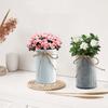 12 Stück Blech-Blumentöpfe, Vintage-Blumenvase mit Juteschleife, Hohe Bauernhaus-Vasen-Deko, Rustikale verzinkte Metallvasen, Französische Blumenkübel-Vasen