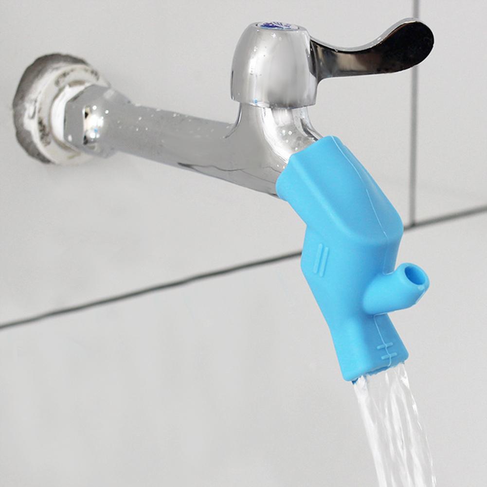 Silicone Faucet Extender Spout Extender for Sink Faucets Hand Washing for Kids (Blue)