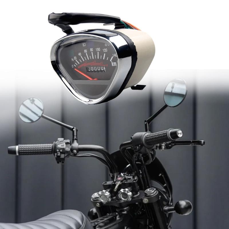 12V Universal Motorcycle Odometer Speedometer With Backlight Pointer Tachometer Headlight Turn Signal Indicator