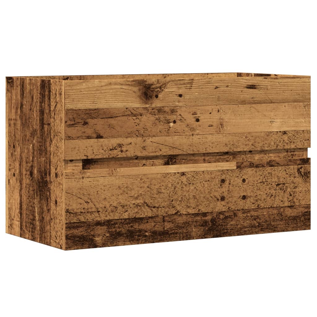 Vidaxl Wisząca Szafka Łazienkowa, Stare Drewno, 80X38,5X45 Cm