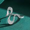 Ailmay Real Sterling Silver Fashion Dazzling Irregular Shape Finger Ring for Women Girls Party Accessories Jewelry