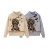Unisex Luźny Sweter Dzianinowy Z Motywem Psa z Kreskówki Kołnierz Stojący Zimowy Luźny Pulower