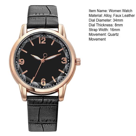 Damenuhr, zweifarbig, rundes Zifferblatt, Kunstlederarmband, elegante Damen- und Mädchenkleid-Quarz-Armbanduhr, Modeschmuck, Geburtstagsgeschenk