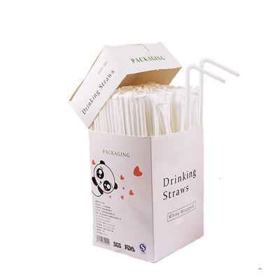 100/300Pcs Clear Individually Wrapped Boxed Drinking Pp Straws Tea Drinks Straws
