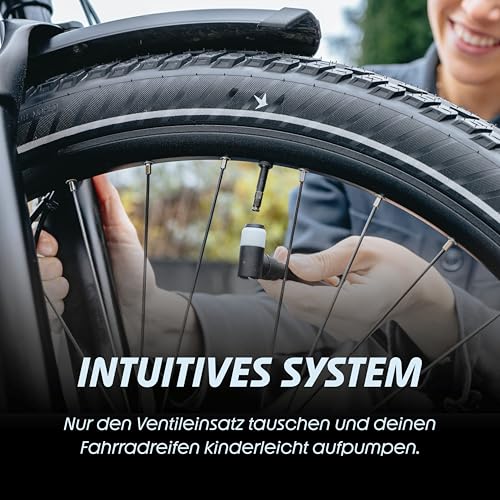 Schwalbe Clik Valve - Bicycle Valve Attachment - SV-SCV Conversion Kit (with Pump Head)