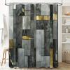 Modern Marble Pattern Shower Curtain with Brass Accents Perfect for Bathroom Decor