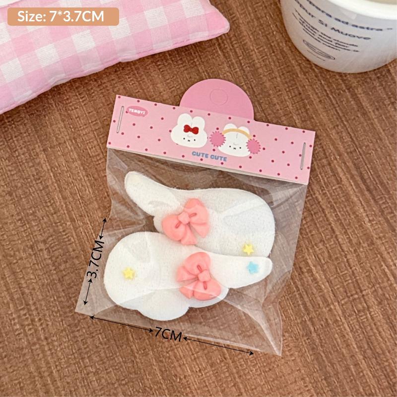 2Pcs Cute Plush Wing Hair Clips Kawaii Star Bow Decor Hair Pins Sweet Angel Wing Headwear Hairclip Ornaments Hair Accessories