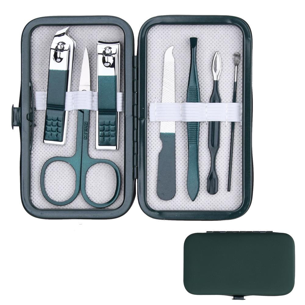 In Stock: 6-Piece Stainless Steel Nail Care Set with Clippers, Manicure File, Ear Pick, Eyebrow Scissors & Steel Pusher