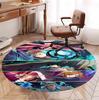 Jujutsu Kaisen Pattern Round Rug, Indoor/Outdoor Mat, for Picnic, Gameroom, Bedroom, Office, Living Room, Home Decor Carpet, Birthday Gift