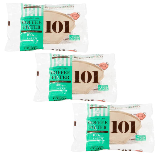 Strix Design Coffee Filters 101, 300 Count (3 Packs of 100), Brown, 22 X 13.5 X 4 Cm, 1-2 Cups, Made In Japan, Easy To Open, 100% Pulp Paper Filters,