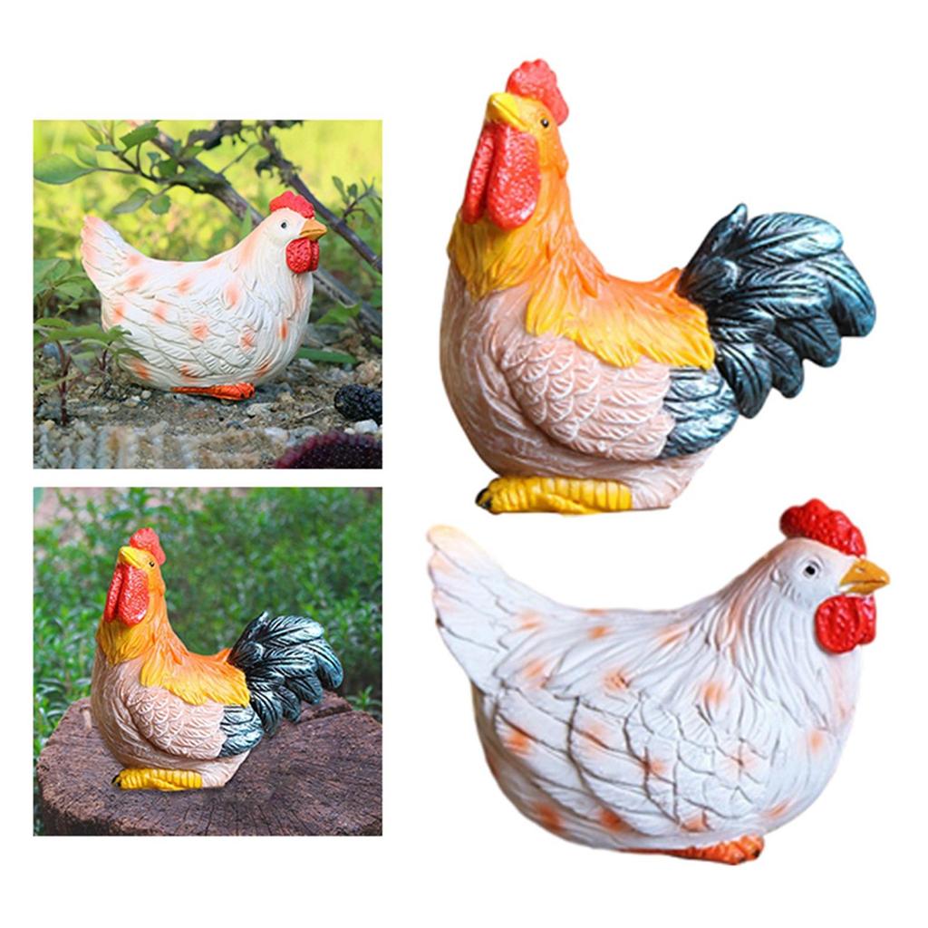 Trädgårdsstatyer Kyckling Skulptur, Konst Hantverk Konstverk Djurfigurer för Gård