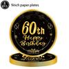 Adult 30/40/50/60th Birthday Decorations Party Plates Napkin Cup Black and Gold 30th 40th 50th 60th Birthday Party for Men Women