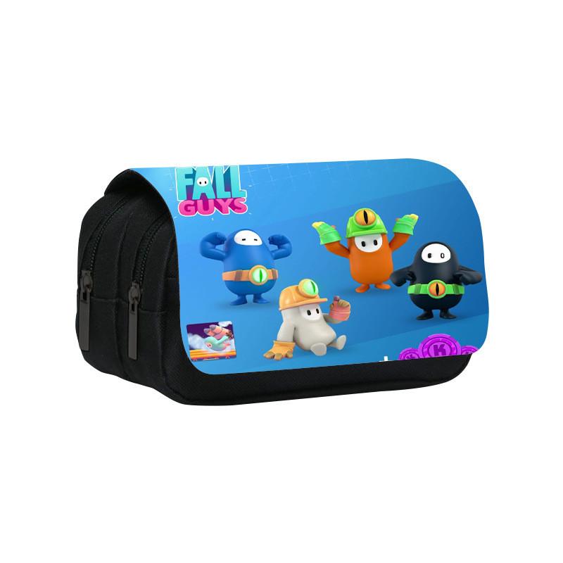 Fall Guys Pencil Case Double Layer Cartoon Stationery Bag For Students And Kids