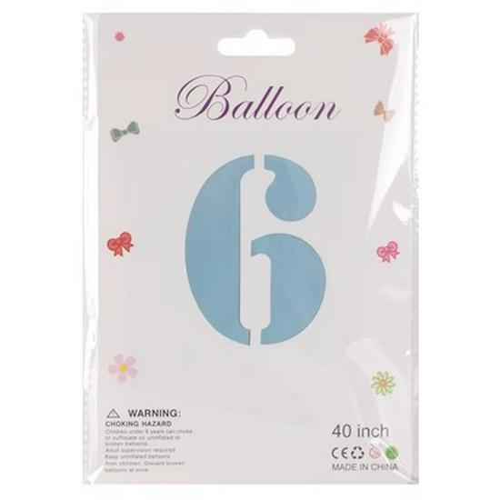 40" Baby Blue Number Foil Balloon for Birthdays, Weddings, Anniversaries, and Party Decorations.