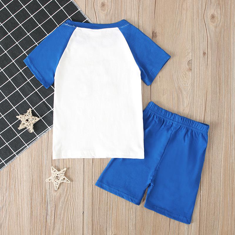 Children's Blue Car Short Sleeve & Shorts Homewear Set