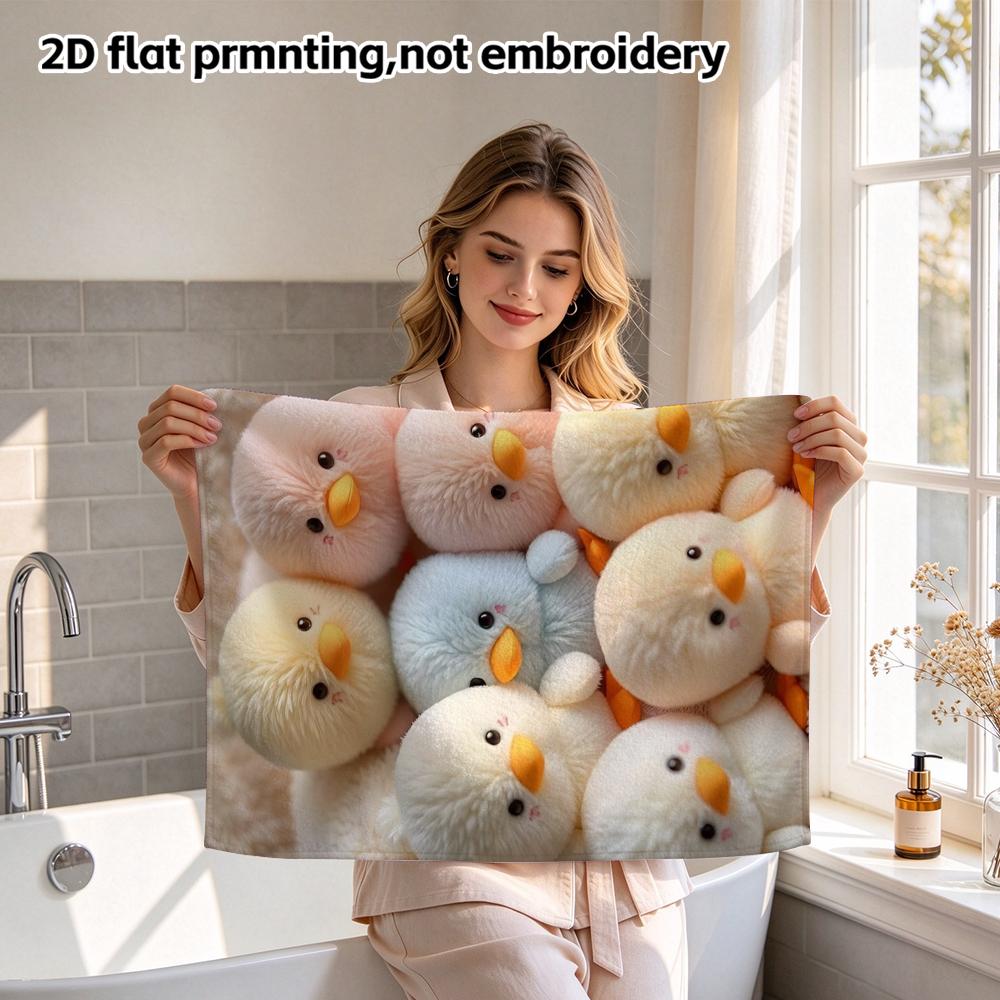 Pastel Ducklings Printed Towel Fluffy Absorbent Kids Bath Hand Towel
