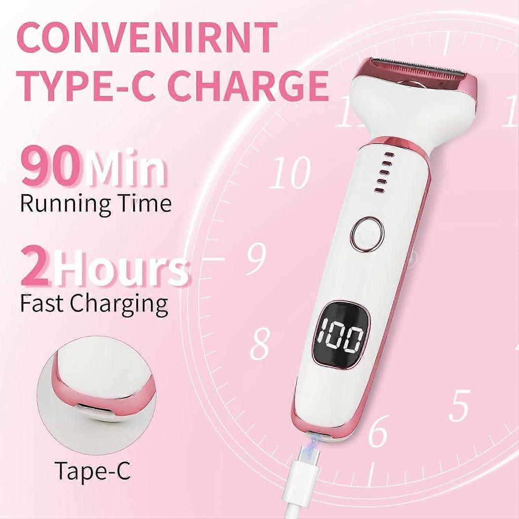 2026 Electric Razor for Women Men,4 in 1 Ladies Wet & Dry Body Razors and Facial Hair Remover,Rechargeable LED Display Hair Removal Kit for Nose Face