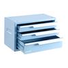 VEVOR Steel Tool Box with 3 Drawers Portable Metal Toolbox Heavy Duty Blue, for Garage Workshop Repair Shop Workbench, Magnetic Design