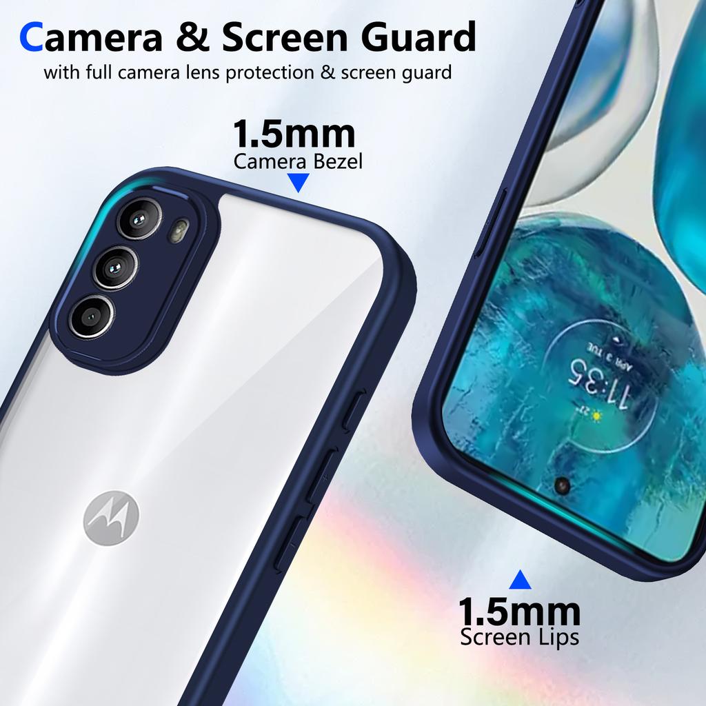 EUCAGR Bumper Air Cushion Clear Matte Back Cover For Motorola Moto G52/G82/G35/G34/G45/G15/G05/E15/G04/G24/E14 Hard Phone Case