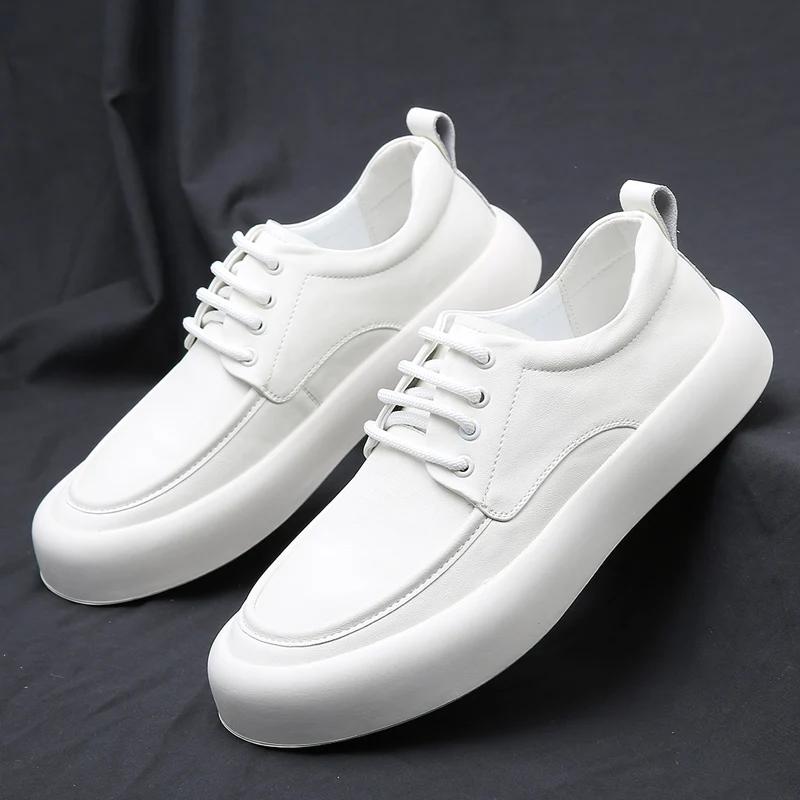 Pánské oxfordky šněrovací vysoce kvalitní kožené boty pánské ploché módní pánské ležérní boty pánské měkké pohodlné šněrovací obuv