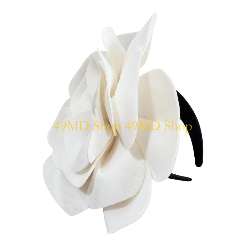 49MD Fabric Flower Headbands Bold Evening Event Hair Accessory Hairpiece Stylish Design