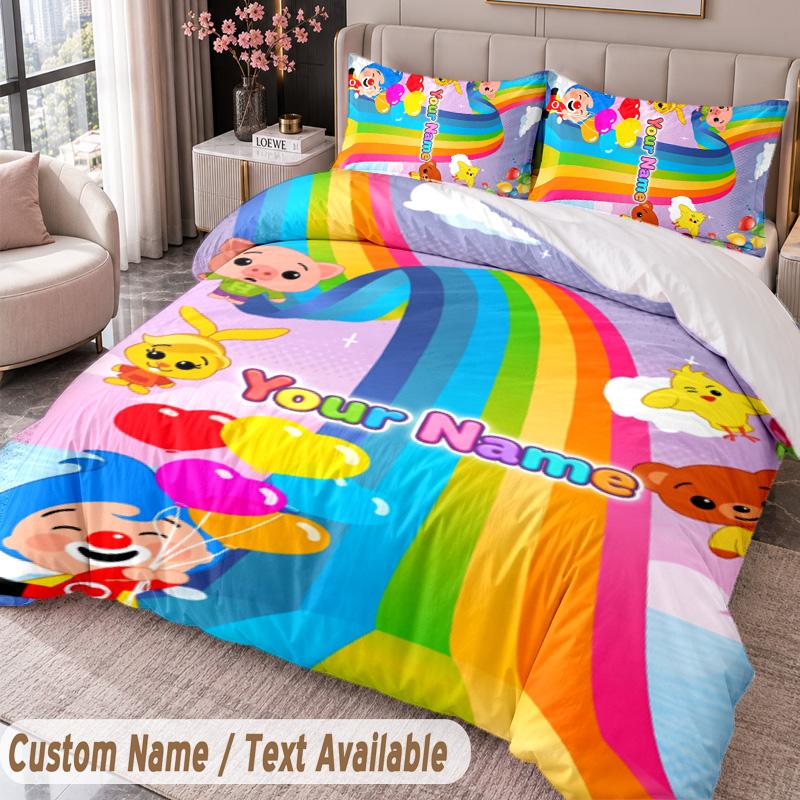 Custom Name Text 3Pcs Bedding Set El Payaso Plim Plim Duvet Cover And Two Pillowcases