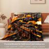 For Transformers,Bumblebee,Action-Themed Flannel Blanket, Glam Style, Digital Print, All-Season Comfort, Tear-Resistant, Knitted Craftsmansh
