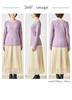 901 Made in Japan Merino Wool Ribbed Long Sleeve Cut and Sew Crew Neck [SPAN] T-Shirt Women's (LL, A-Off)