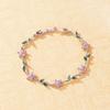 Elegant Multiple Color Flower Charm Zircon Branch Leaf Bracelet Dopamine Niche Sense 18K Gold Plated Women's Bangle Gifts 2