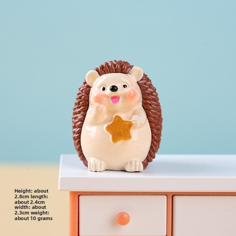 Miniature Landscape Hedgehog Decoration and Display - Cute Small Figurines, Realistic Animal Resin Handicrafts, Tabletop Ornaments