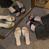 Fashion Summer Fashion Simple Ladies Slippers Dew Feet High Heels Solid Color Comfortable Casual SlippersFashion Slippers