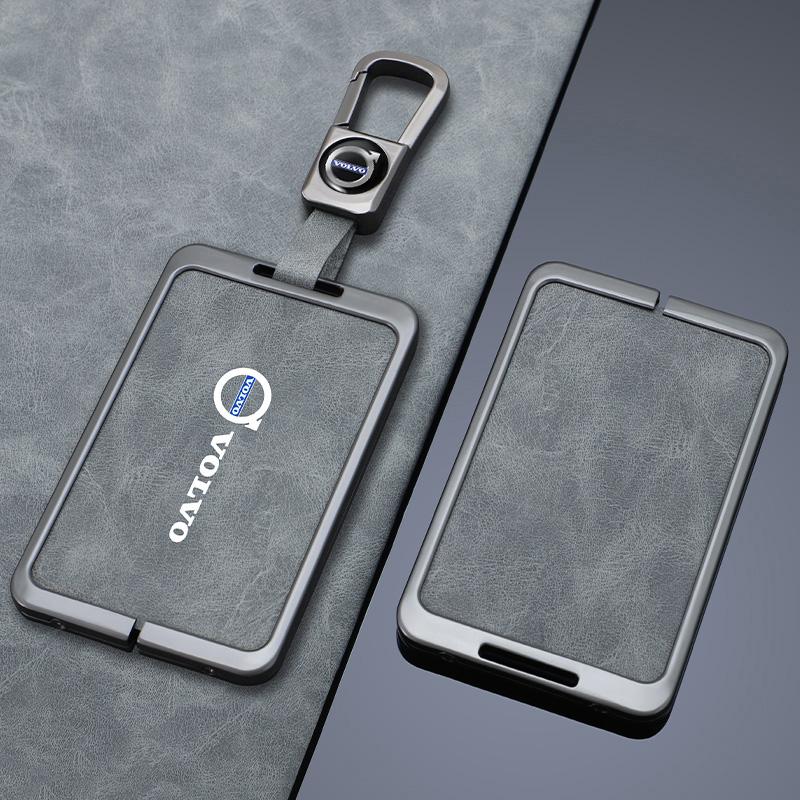 Hub Caps Car Leather Smart NFC Card Key Case Cover Shell Holder Keychain Bag For Volvo EM90 EX30 2024 Polestar Key Protection Ac