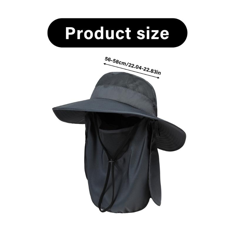 Sun Protective Fishing Hat  Breathable Adjustable Headgear Unisex Meshes Sun Hat for Outdoor Activity Men Women